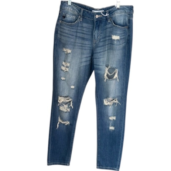 Kancan jeans Distressed Blue denim relaxed fit size 7 27 - Picture 1 of 7